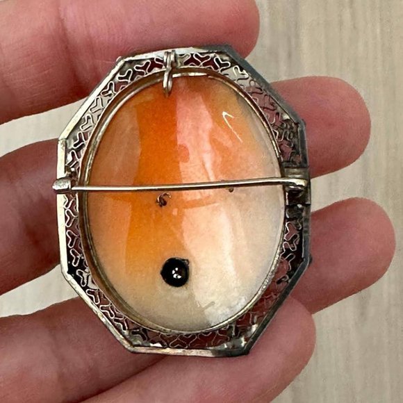 Vintage 1950's Victorian Lady Cameo Pin/Brooch Pendant - Picture 11 of 16